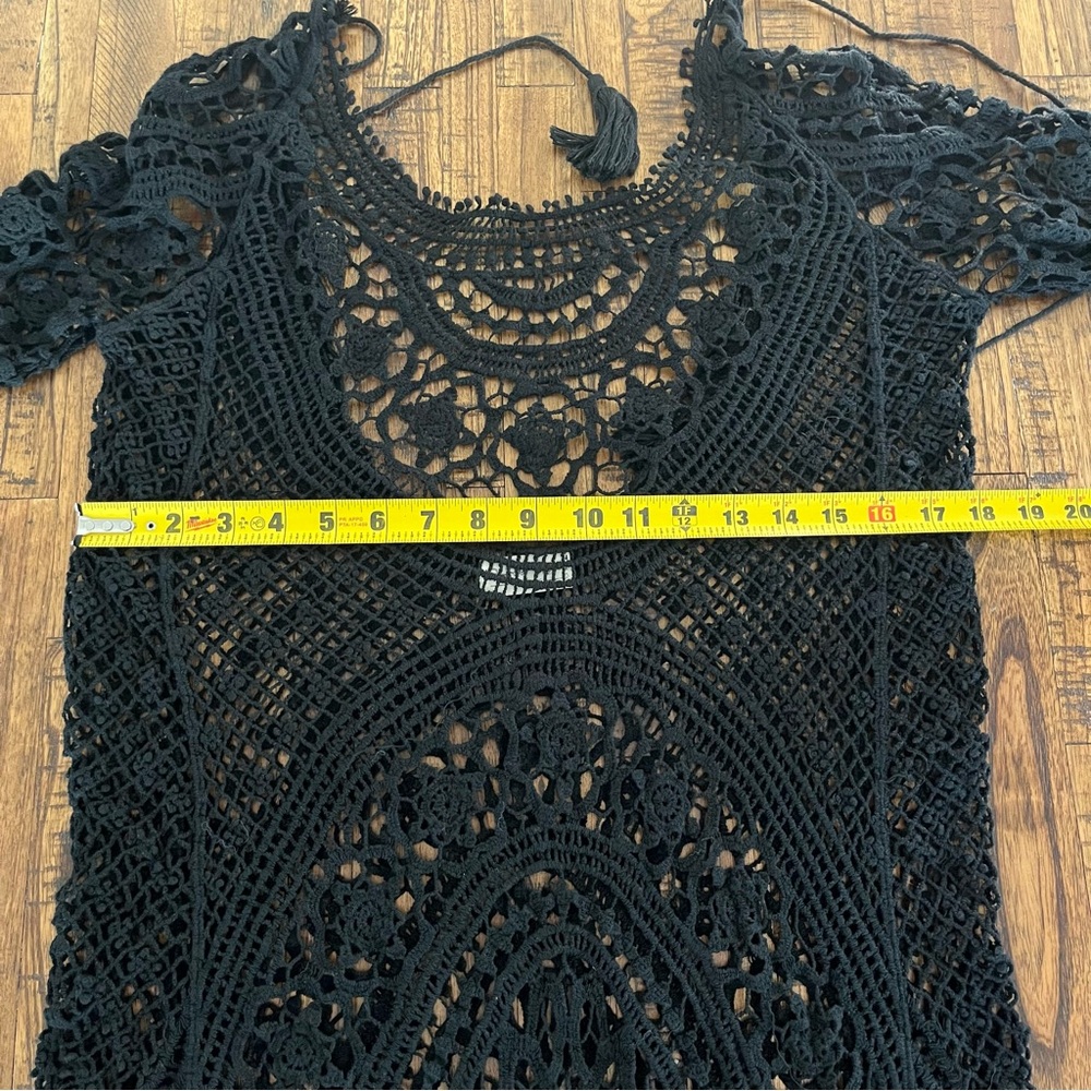 Pura Vida Women’s Bathing Suit Cover Up Crochet Lace Bikini Swimsuit Dress Sz M - Picture 10 of 11